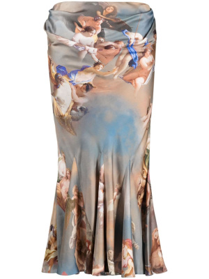 

Sky-print silk skirt, Balmain Sky-print silk skirt