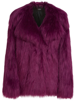 

Faux-fur v-neck jacket, Karl Lagerfeld Faux-fur v-neck jacket