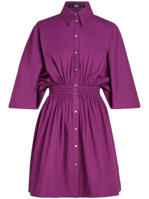 

Elasticated-waistband organic cotton shirtdress, Karl Lagerfeld Elasticated-waistband organic cotton shirtdress