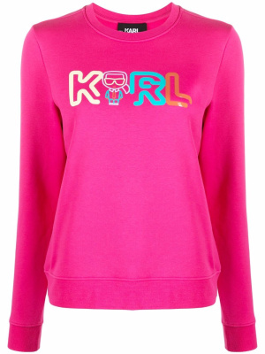 

Logo-embroidered sweatshirt, Karl Lagerfeld Logo-embroidered sweatshirt