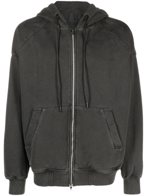 

Logo-embroidered zip-up hoodie, Juun.J Logo-embroidered zip-up hoodie