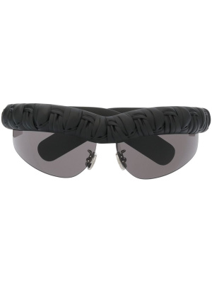

Pleat Wraparound oversize-frame sunglasses, Bottega Veneta Eyewear Pleat Wraparound oversize-frame sunglasses