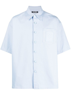 

Logo-patch cotton shirt, Raf Simons Logo-patch cotton shirt