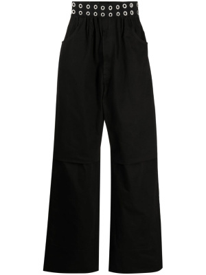 

Eyelet-detail wide-leg trousers, Raf Simons Eyelet-detail wide-leg trousers