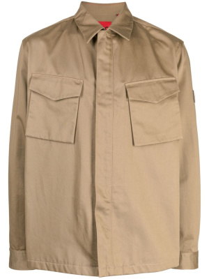 

Logo-patch cotton shirt jacket, HUGO Logo-patch cotton shirt jacket