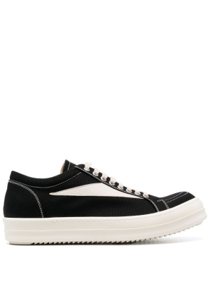 

Two-tone lace-up leather sneakers, Rick Owens DRKSHDW Two-tone lace-up leather sneakers