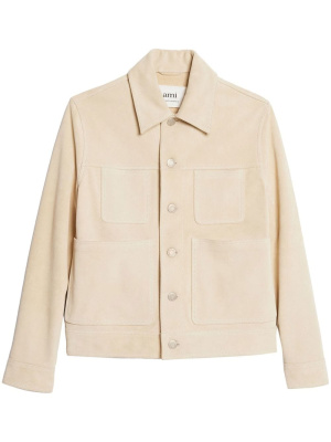 

Suede buttoned shirt jacket, AMI Paris Suede buttoned shirt jacket