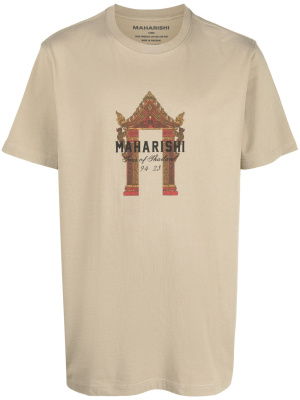 

Logo-print organic cotton T-shirt, Maharishi Logo-print organic cotton T-shirt