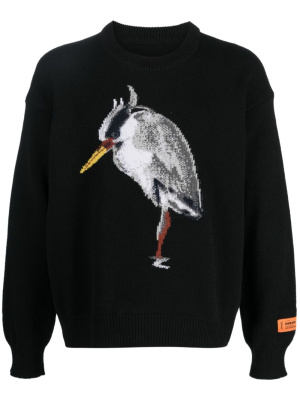 

Intarsia-knit wool-blend jumper, Heron Preston Intarsia-knit wool-blend jumper