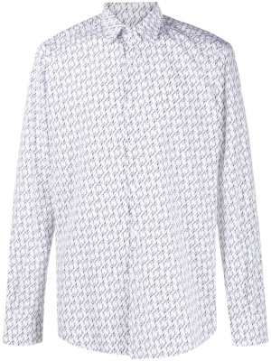 

Karligraphy-motif cotton shirt, Karl Lagerfeld Karligraphy-motif cotton shirt