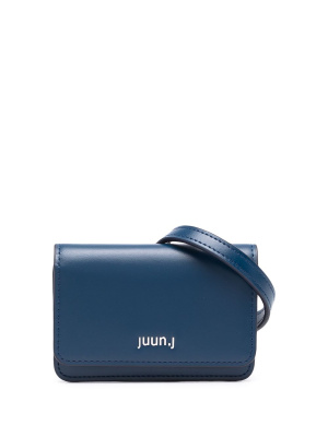 

Logo-lettering leather belt bag, Juun.J Logo-lettering leather belt bag