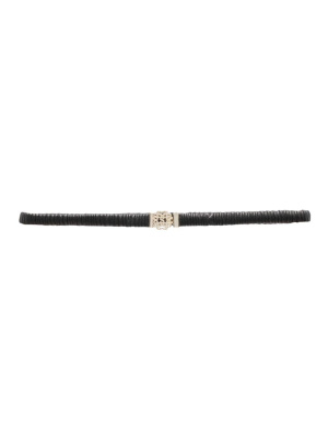 

Ruched-detailing elasticated leather belt, SANDRO Ruched-detailing elasticated leather belt
