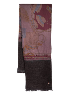 

Graphic-print cashmere-silk scarf, Avant Toi Graphic-print cashmere-silk scarf
