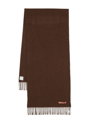 

Logo-patch fringed scarf, Acne Studios Logo-patch fringed scarf