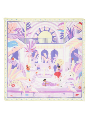 

X Louis Barthélemy Scene De Fete silk scarf, SANDRO X Louis Barthélemy Scene De Fete silk scarf
