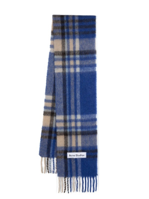 

Plaid-check brushed-effect scarf, Acne Studios Plaid-check brushed-effect scarf