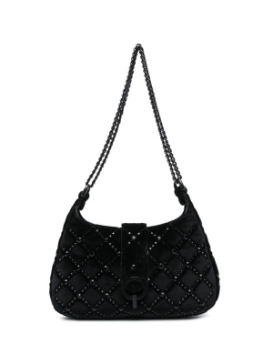 

Janet studded velvet shoulder bag, SANDRO Janet studded velvet shoulder bag