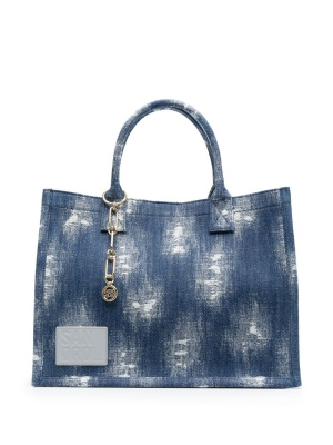 

Distressed denim tote bag, SANDRO Distressed denim tote bag
