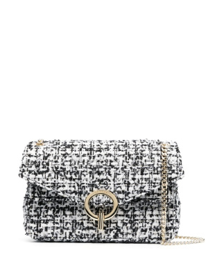 

Engraved-logo tweed shoulder bag, SANDRO Engraved-logo tweed shoulder bag