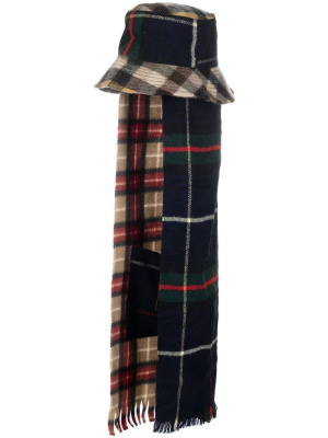 

Clashing Tartans bucket-scarf hat, Marine Serre Clashing Tartans bucket-scarf hat