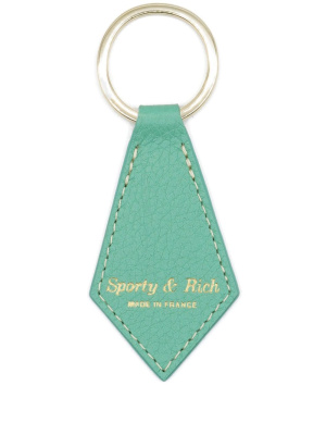 

Logo-print leather keychain, Sporty & Rich Logo-print leather keychain
