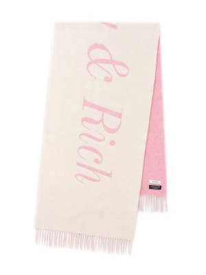 

Logo-print wool-blend scarf, Sporty & Rich Logo-print wool-blend scarf