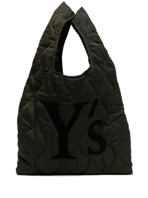 

Appliqué-logo quilted tote bag, Y's Appliqué-logo quilted tote bag