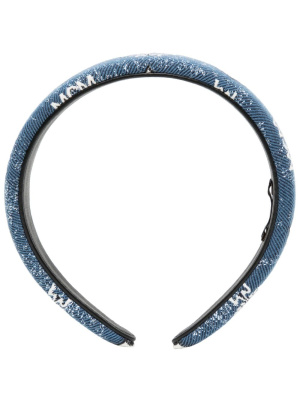 

Monogram-print denim jacquard headband, MCM Monogram-print denim jacquard headband