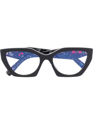 

Tortoiseshell-effect logo glasses, Prada Eyewear Tortoiseshell-effect logo glasses