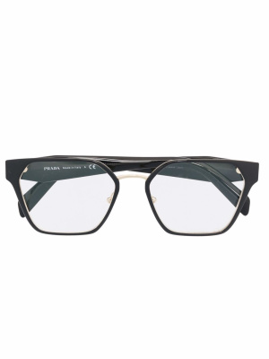 

Logo-engraved cat-eye glasses, Prada Eyewear Logo-engraved cat-eye glasses