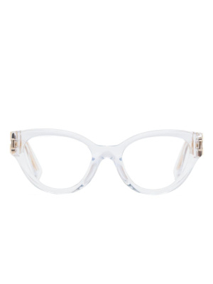 

Transparent logo-plaque glasses, Miu Miu Eyewear Transparent logo-plaque glasses