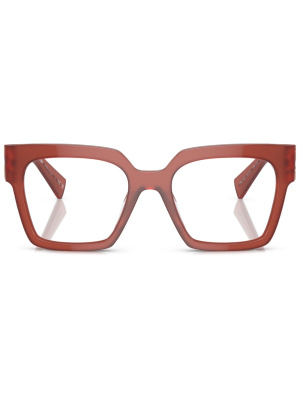 

Logo-plaque square-frame glasses, Miu Miu Eyewear Logo-plaque square-frame glasses