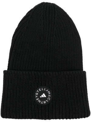 

Ribbed-knit logo beanie hat, Adidas by Stella McCartney Ribbed-knit logo beanie hat