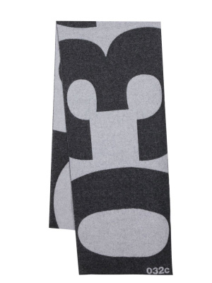 

Logo-knit wool-blend scarf, 032c Logo-knit wool-blend scarf