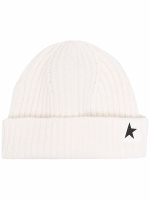 

Star patch ribbed beanie, Golden Goose Star patch ribbed beanie