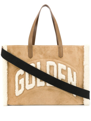 

Textured fleece logo tote bag, Golden Goose Textured fleece logo tote bag