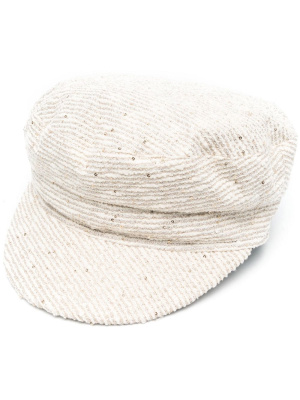 

Sequin-detailed baker boy hat, Fabiana Filippi Sequin-detailed baker boy hat