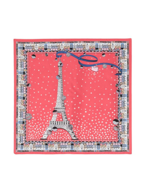 

Eiffel Tower-print silk scarf, Longchamp Eiffel Tower-print silk scarf