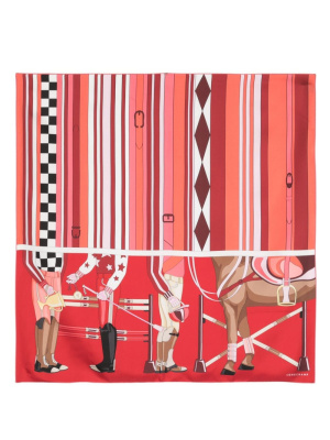 

Horse-race print silk scarf, Longchamp Horse-race print silk scarf