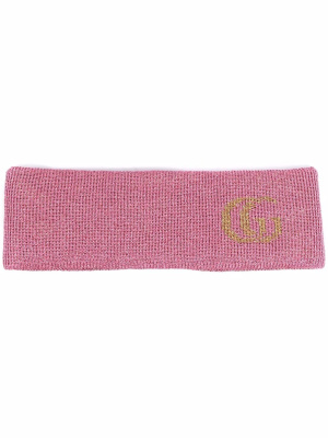 

Intarsia-knit logo headband, Gucci Intarsia-knit logo headband