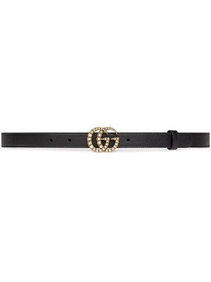 

Double G pearl-embellished buckle belt, Gucci Double G pearl-embellished buckle belt