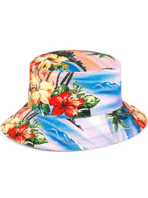 

GG canvas and island print reversible bucket hat, Gucci GG canvas and island print reversible bucket hat