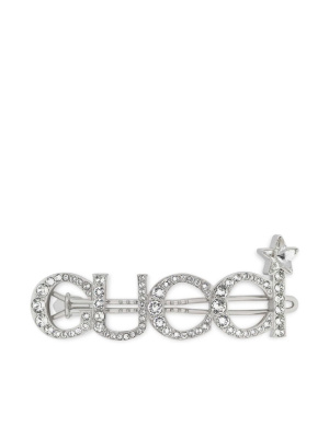 

Crystal-logo hair clip, Gucci Crystal-logo hair clip