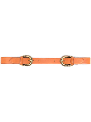 

Double-buckle leather belt, ETRO Double-buckle leather belt