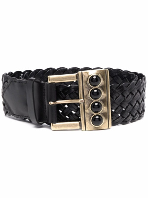 

Interwoven leather buckle belt, ETRO Interwoven leather buckle belt