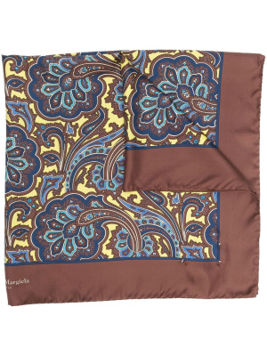 

Logo-print silk scarf, Maison Margiela Logo-print silk scarf