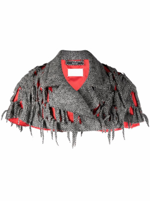 

Ripped melange knit stole, Maison Margiela Ripped melange knit stole