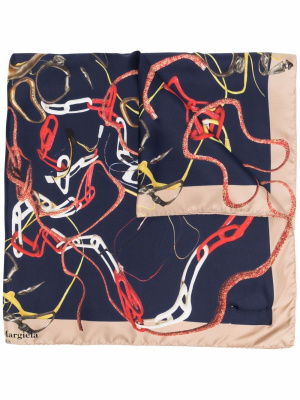 

Chain-link print silk scarf, Maison Margiela Chain-link print silk scarf