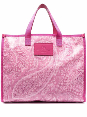 

Paisley-print logo tote bag, ETRO Paisley-print logo tote bag