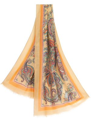

Paisley-print frayed cashmere scarf, ETRO Paisley-print frayed cashmere scarf